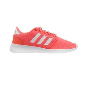 Women’s adidas cloudfoam QT racer sneaker, size 7.5 in signal coral.